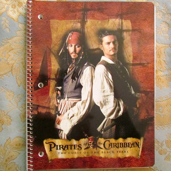 JACK SPARROW, WILL TURNER - PIRATES of the CARIBBEAN SPIRAL NOTEBOOK, NWOT, EXC. - Picture 1 of 5
